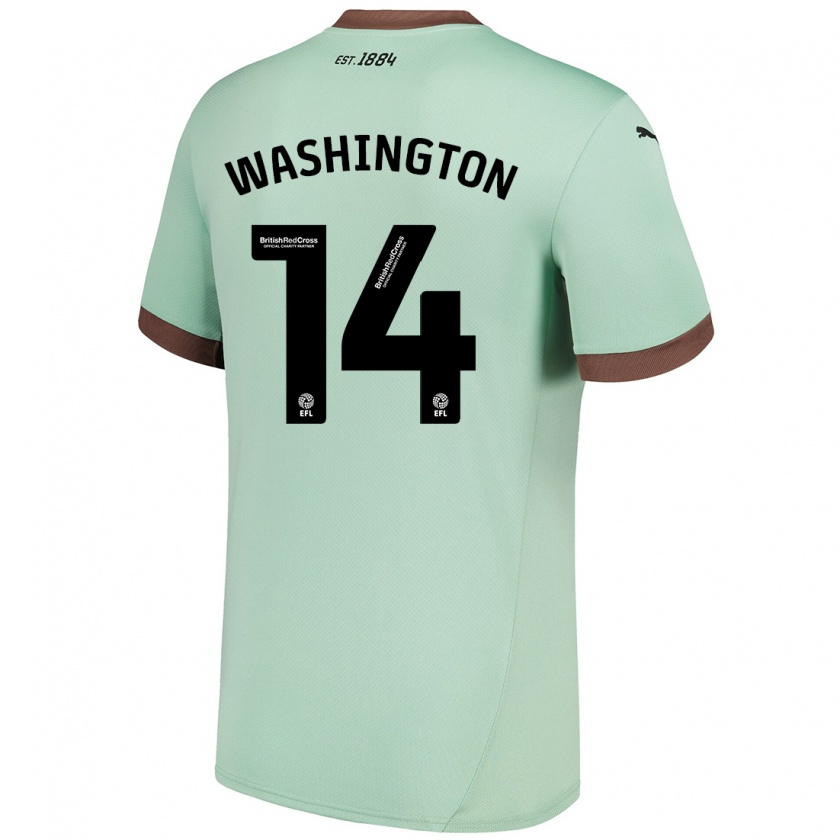 Kandiny Enfant Maillot Conor Washington #14 Vert Pâle Tenues Extérieur 2024/25 T-Shirt