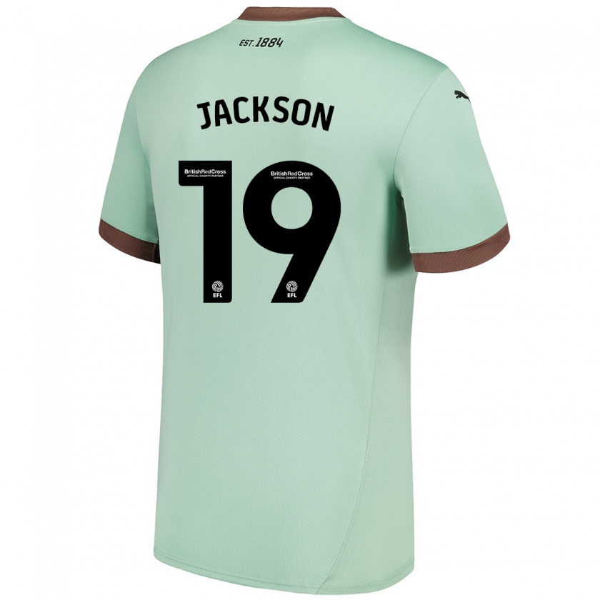 Kandiny Enfant Maillot Kayden Jackson #19 Vert Pâle Tenues Extérieur 2024/25 T-Shirt