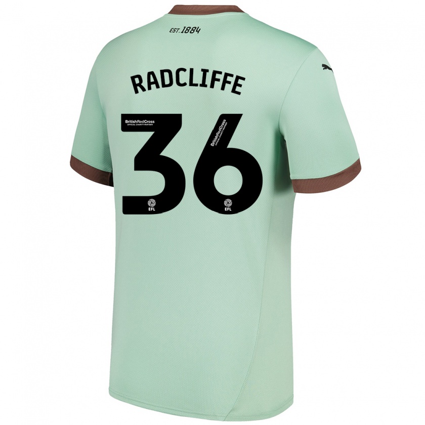 Kandiny Enfant Maillot Ben Radcliffe #36 Vert Pâle Tenues Extérieur 2024/25 T-Shirt