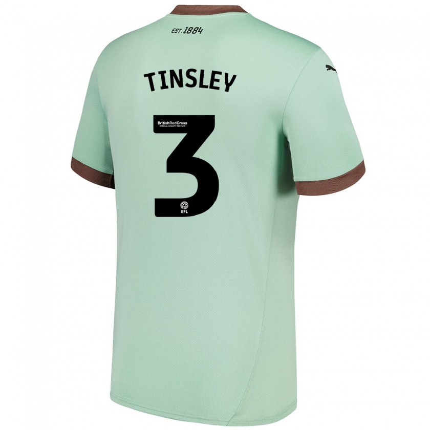 Kandiny Enfant Maillot Megan Tinsley #3 Vert Pâle Tenues Extérieur 2024/25 T-Shirt