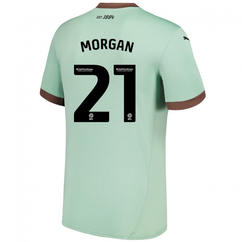 Kandiny Enfant Maillot Sarah Morgan #21 Vert Pâle Tenues Extérieur 2024/25 T-Shirt