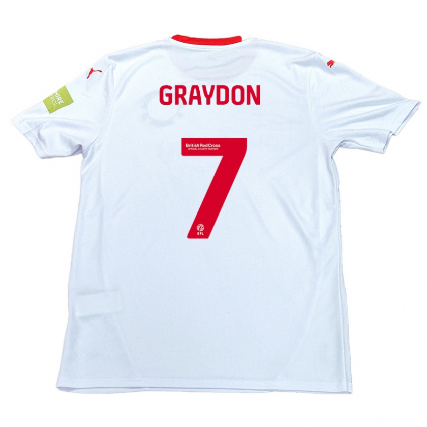 Kandiny Enfant Maillot Ryan Graydon #7 Blanc Tenues Extérieur 2024/25 T-Shirt