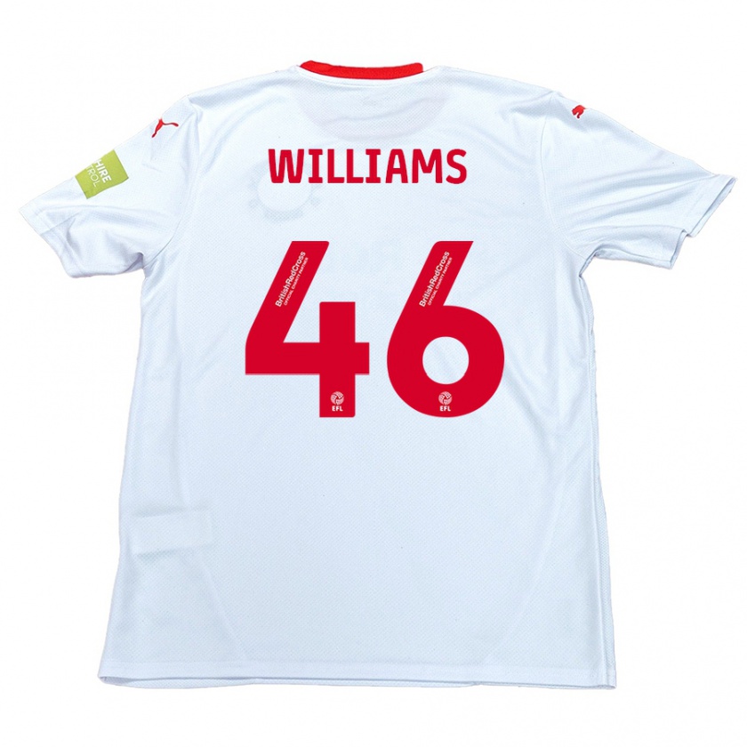 Kandiny Enfant Maillot Theo Williams #46 Blanc Tenues Extérieur 2024/25 T-Shirt