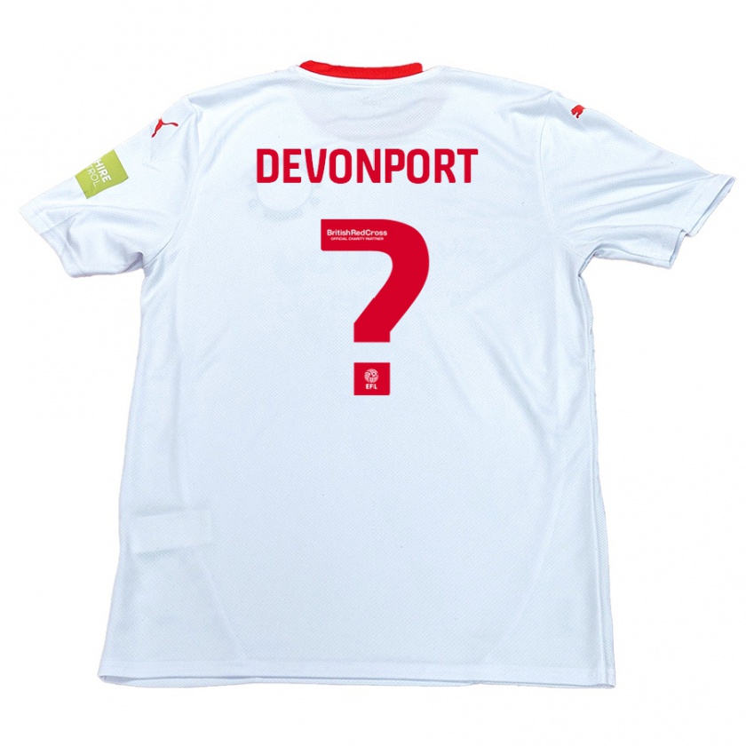 Kandiny Enfant Maillot Owen Devonport #0 Blanc Tenues Extérieur 2024/25 T-Shirt