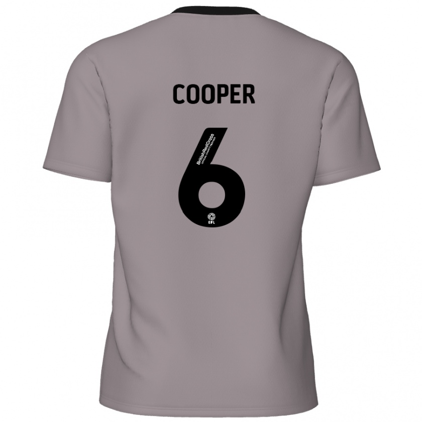 Kandiny Enfant Maillot Brandon Cooper #6 Gris Tenues Extérieur 2024/25 T-Shirt