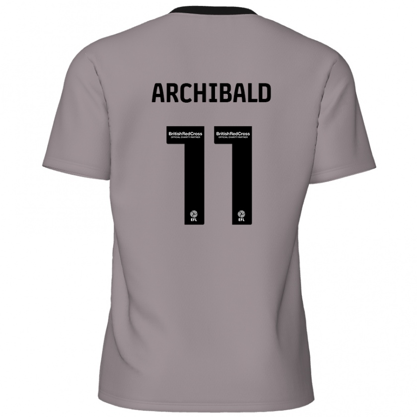 Kandiny Enfant Maillot Theo Archibald #11 Gris Tenues Extérieur 2024/25 T-Shirt