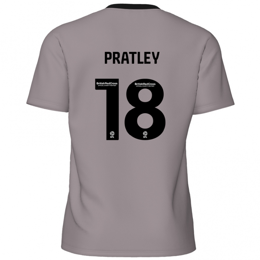 Kandiny Enfant Maillot Darren Pratley #18 Gris Tenues Extérieur 2024/25 T-Shirt