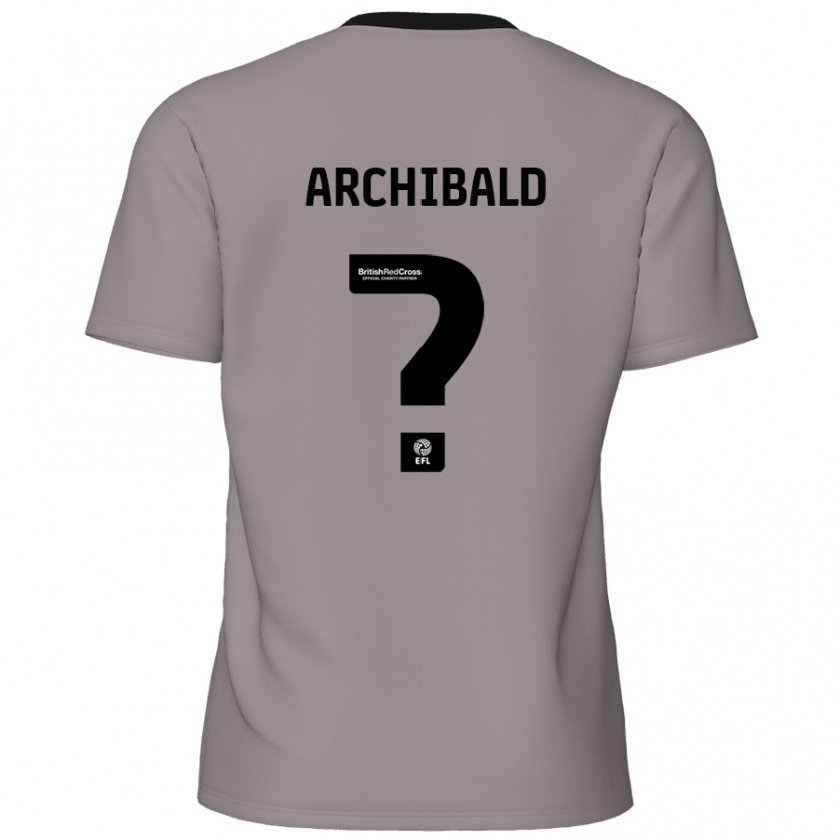 Kandiny Enfant Maillot Aaron Archibald #0 Gris Tenues Extérieur 2024/25 T-Shirt