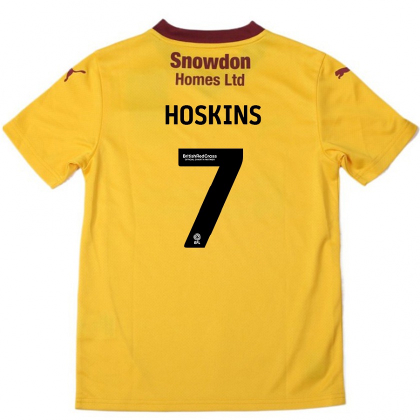 Kandiny Enfant Maillot Sam Hoskins #7 Orange Bordeaux Tenues Extérieur 2024/25 T-Shirt