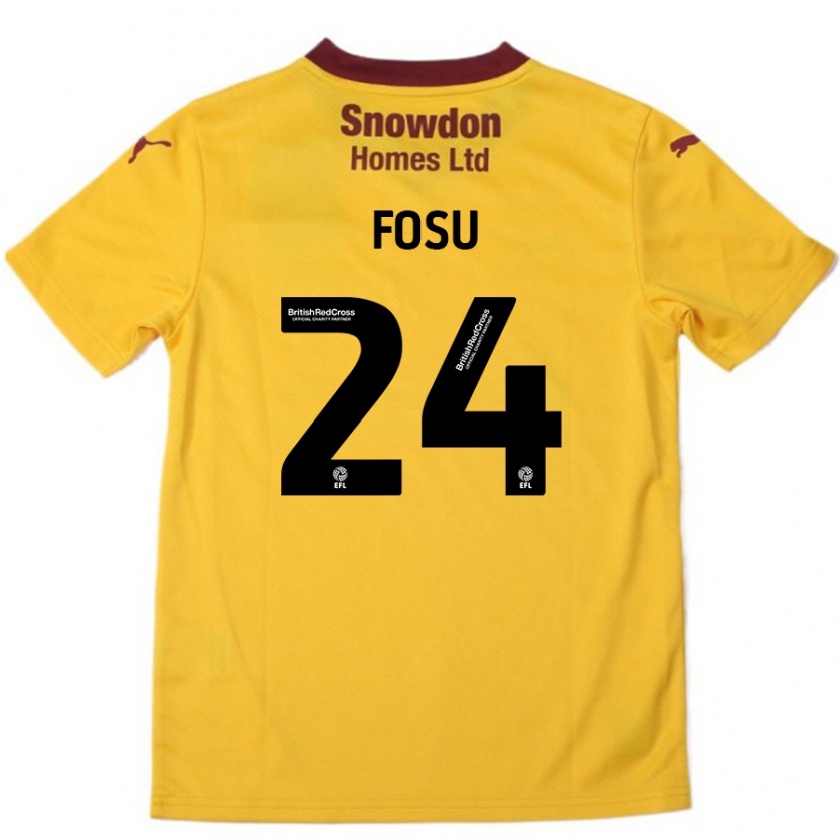 Kandiny Enfant Maillot Tariqe Fosu #24 Orange Bordeaux Tenues Extérieur 2024/25 T-Shirt