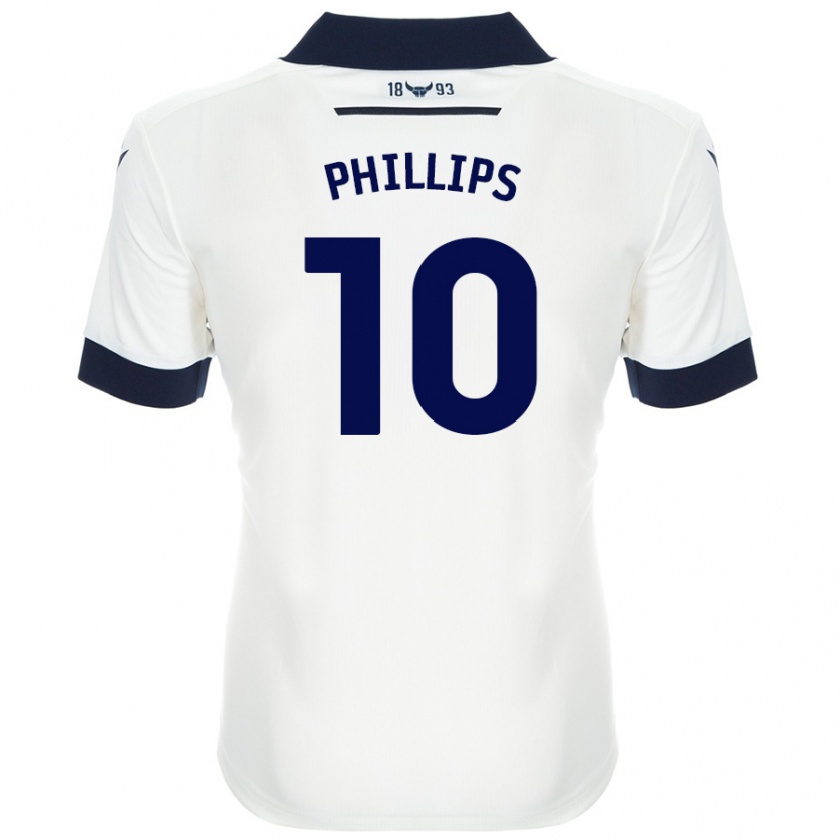 Kandiny Enfant Maillot Matt Phillips #10 Blanc Bleu Marine Tenues Extérieur 2024/25 T-Shirt