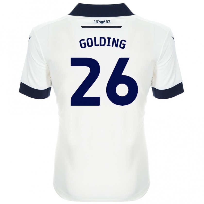 Kandiny Enfant Maillot James Golding #26 Blanc Bleu Marine Tenues Extérieur 2024/25 T-Shirt