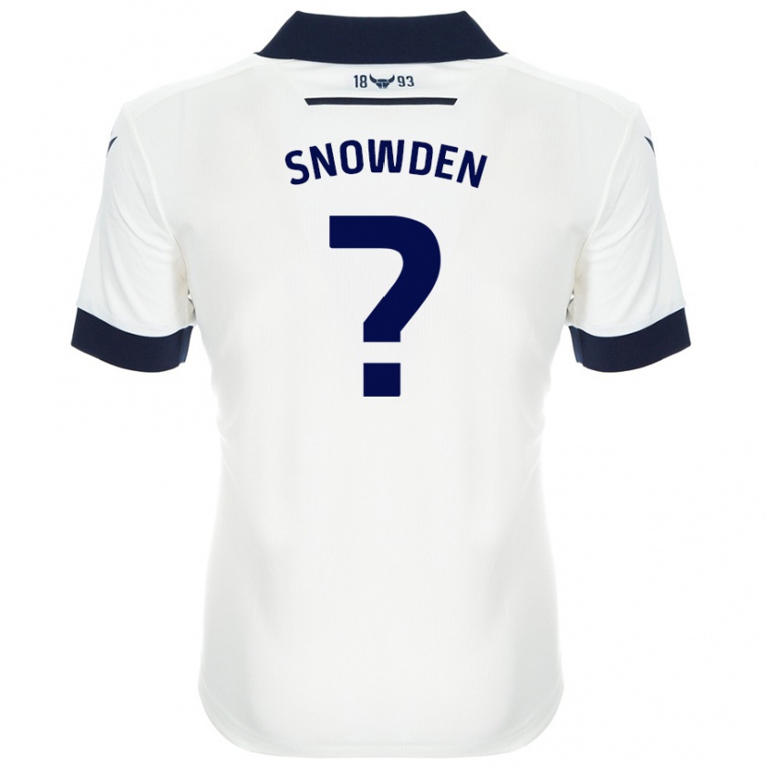 Kandiny Enfant Maillot Leo Snowden #0 Blanc Bleu Marine Tenues Extérieur 2024/25 T-Shirt