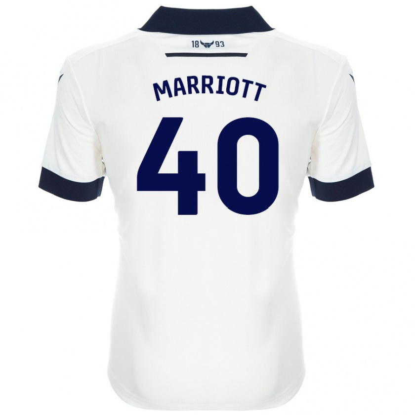 Kandiny Enfant Maillot Monty Marriott #40 Blanc Bleu Marine Tenues Extérieur 2024/25 T-Shirt