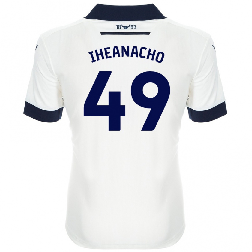 Kandiny Enfant Maillot Josh Iheanacho #49 Blanc Bleu Marine Tenues Extérieur 2024/25 T-Shirt