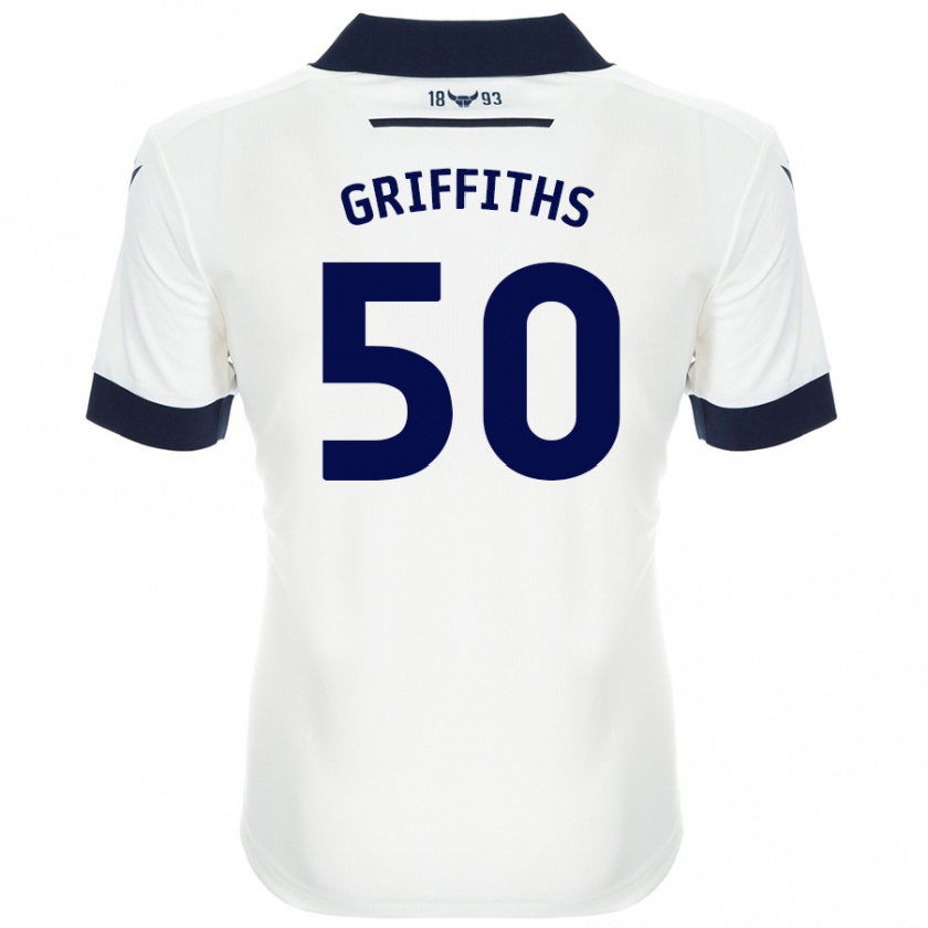 Kandiny Enfant Maillot Louis Griffiths #50 Blanc Bleu Marine Tenues Extérieur 2024/25 T-Shirt