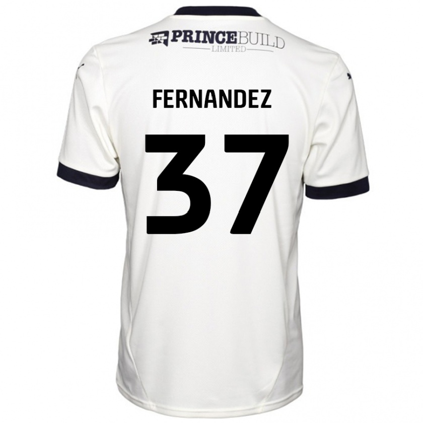 Kandiny Enfant Maillot Emmanuel Fernandez #37 Blanc Cassé Noir Tenues Extérieur 2024/25 T-Shirt