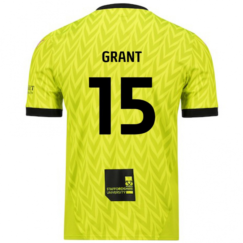 Kandiny Enfant Maillot Conor Grant #15 Vert Fluo Tenues Extérieur 2024/25 T-Shirt