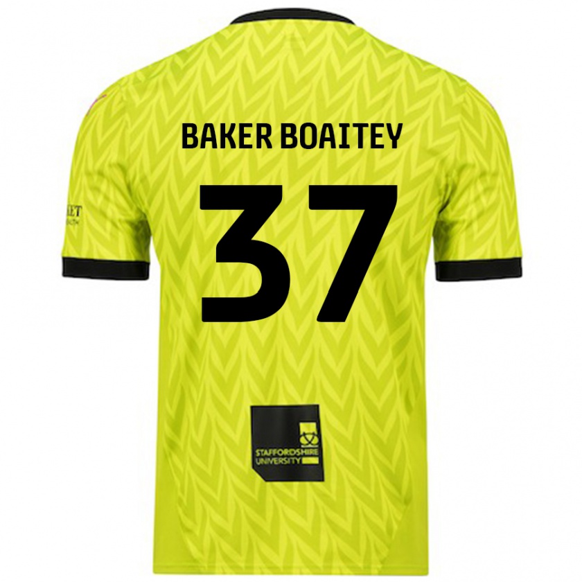 Kandiny Enfant Maillot Benicio Baker-Boaitey #37 Vert Fluo Tenues Extérieur 2024/25 T-Shirt