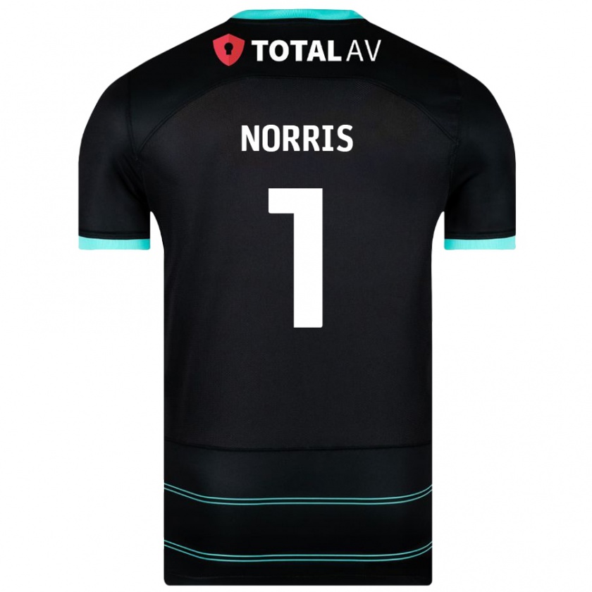 Kandiny Enfant Maillot Will Norris #1 Noir Tenues Extérieur 2024/25 T-Shirt