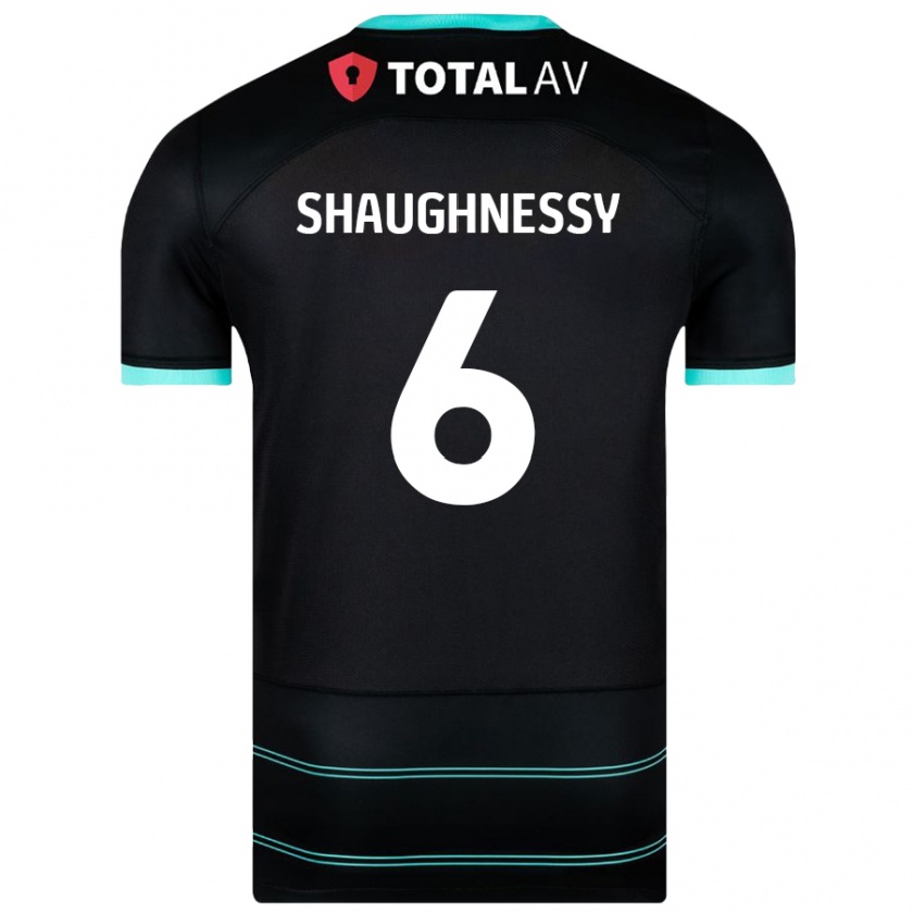 Kandiny Enfant Maillot Conor Shaughnessy #6 Noir Tenues Extérieur 2024/25 T-Shirt