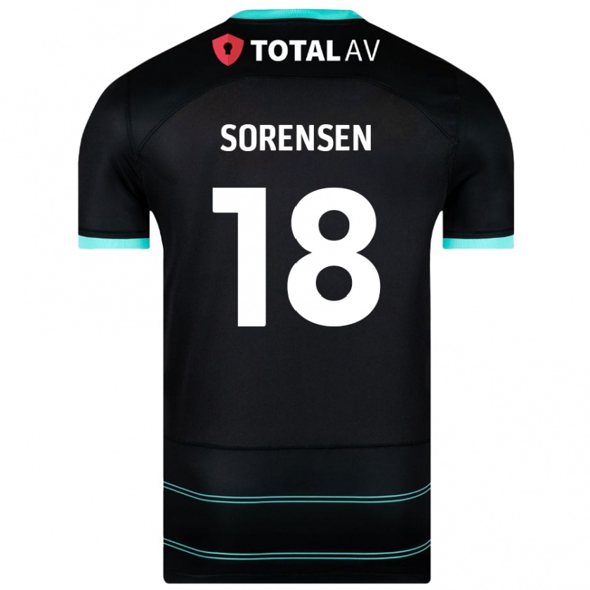 Kandiny Enfant Maillot Elias Sørensen #18 Noir Tenues Extérieur 2024/25 T-Shirt