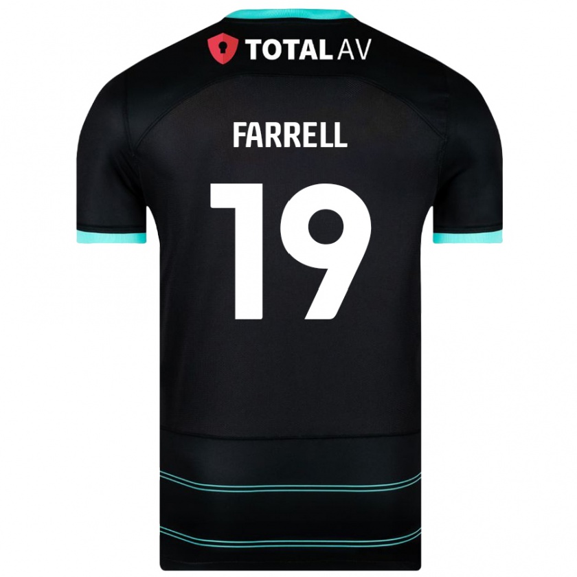 Kandiny Enfant Maillot Jacob Farrell #19 Noir Tenues Extérieur 2024/25 T-Shirt