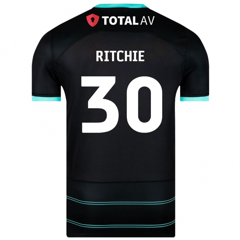 Kandiny Enfant Maillot Matt Ritchie #30 Noir Tenues Extérieur 2024/25 T-Shirt