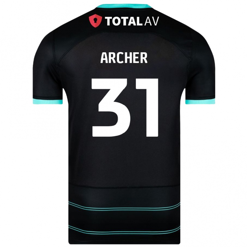 Kandiny Enfant Maillot Jordan Archer #31 Noir Tenues Extérieur 2024/25 T-Shirt