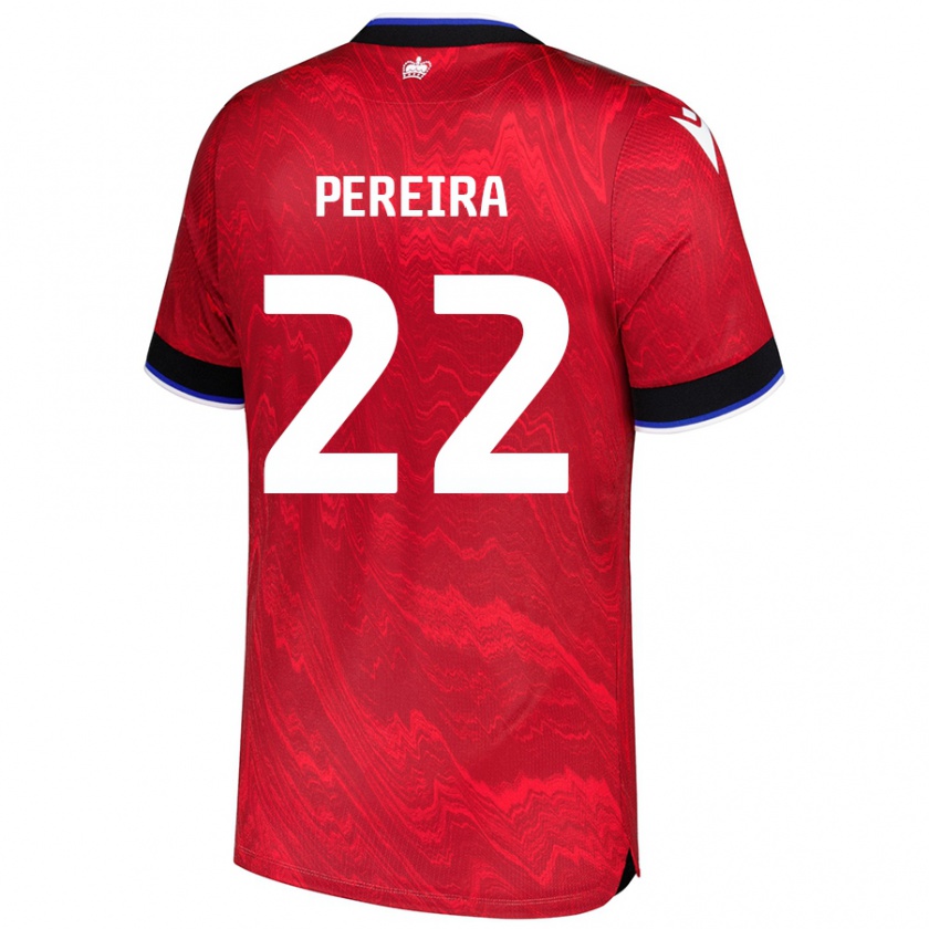 Kandiny Enfant Maillot Joel Pereira #22 Rouge Noir Tenues Extérieur 2024/25 T-Shirt