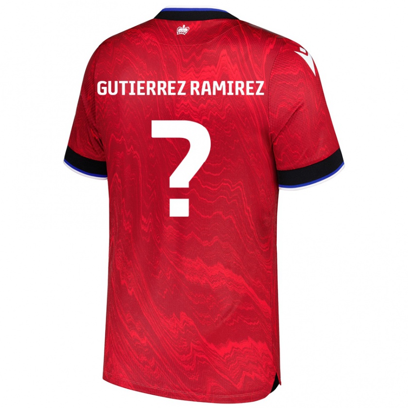 Kandiny Enfant Maillot William Gutierrez Ramirez #0 Rouge Noir Tenues Extérieur 2024/25 T-Shirt