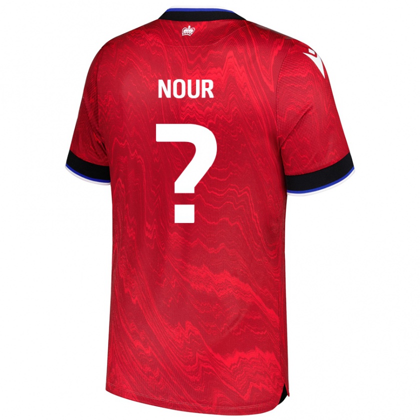 Kandiny Enfant Maillot Aaron Nour #0 Rouge Noir Tenues Extérieur 2024/25 T-Shirt