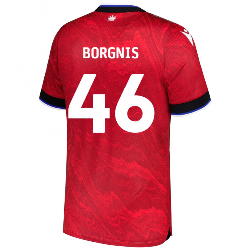 Kandiny Enfant Maillot Jacob Borgnis #46 Rouge Noir Tenues Extérieur 2024/25 T-Shirt