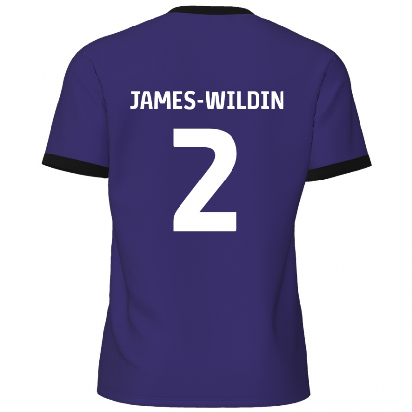 Kandiny Enfant Maillot Luther James-Wildin #2 Violet Tenues Extérieur 2024/25 T-Shirt