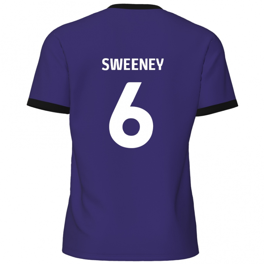 Kandiny Enfant Maillot Dan Sweeney #6 Violet Tenues Extérieur 2024/25 T-Shirt