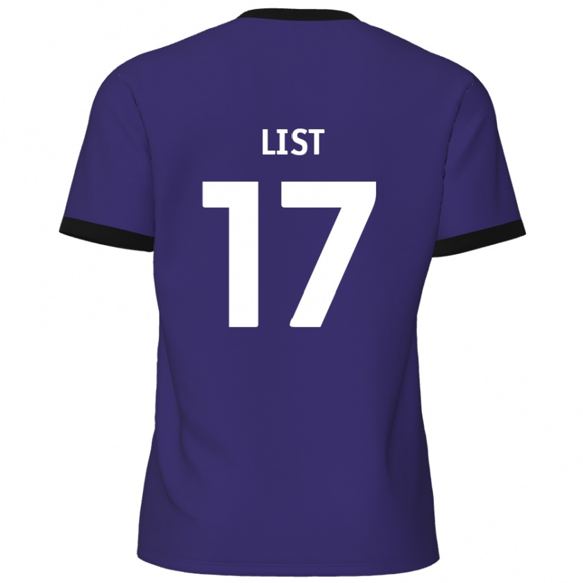 Kandiny Enfant Maillot Elliott List #17 Violet Tenues Extérieur 2024/25 T-Shirt