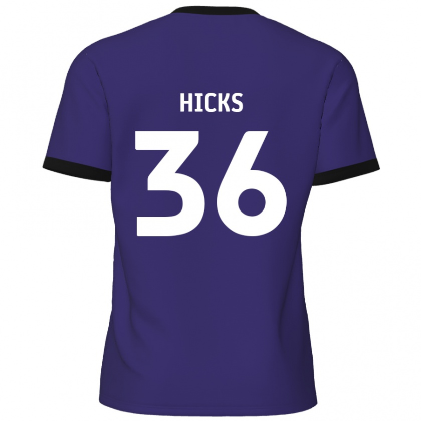 Kandiny Enfant Maillot David Hicks #36 Violet Tenues Extérieur 2024/25 T-Shirt