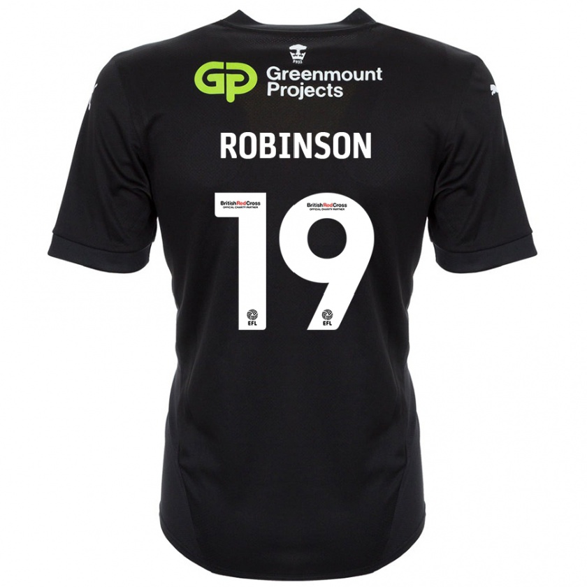 Kandiny Enfant Maillot Luke Robinson #19 Noir Tenues Extérieur 2024/25 T-Shirt