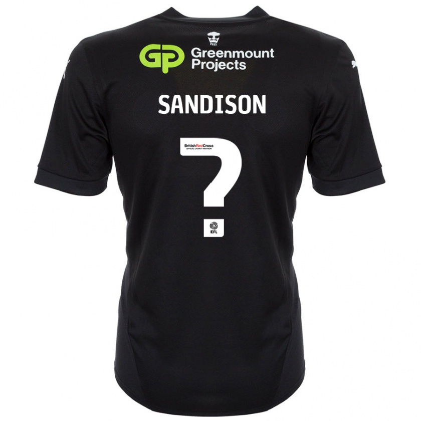 Kandiny Enfant Maillot Nathan Sandison #0 Noir Tenues Extérieur 2024/25 T-Shirt