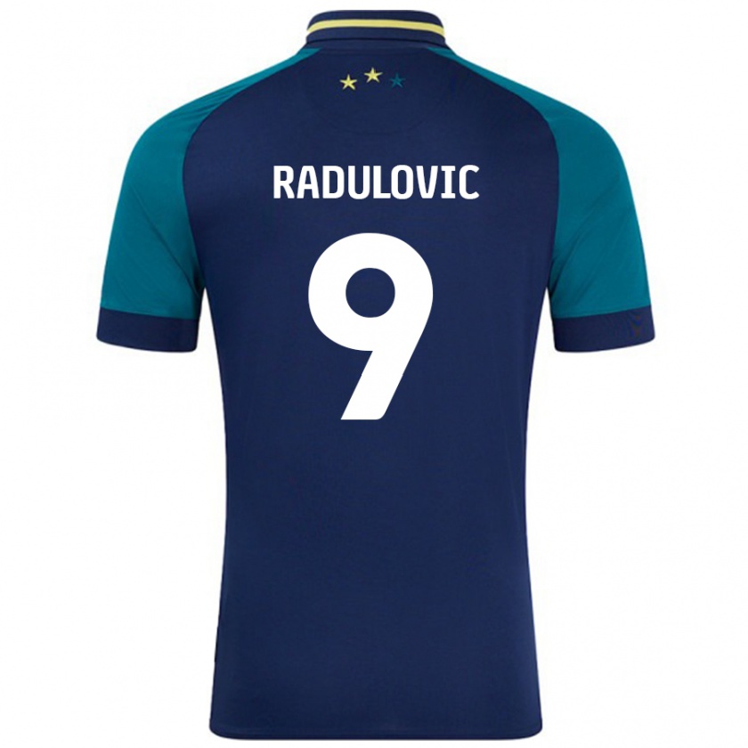 Kandiny Enfant Maillot Bojan Radulovic #9 Marine Vert Foncé Tenues Extérieur 2024/25 T-Shirt