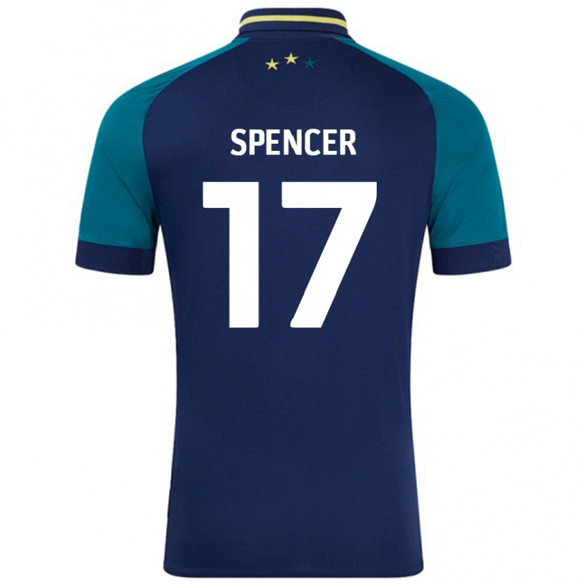 Kandiny Enfant Maillot Brodie Spencer #17 Marine Vert Foncé Tenues Extérieur 2024/25 T-Shirt