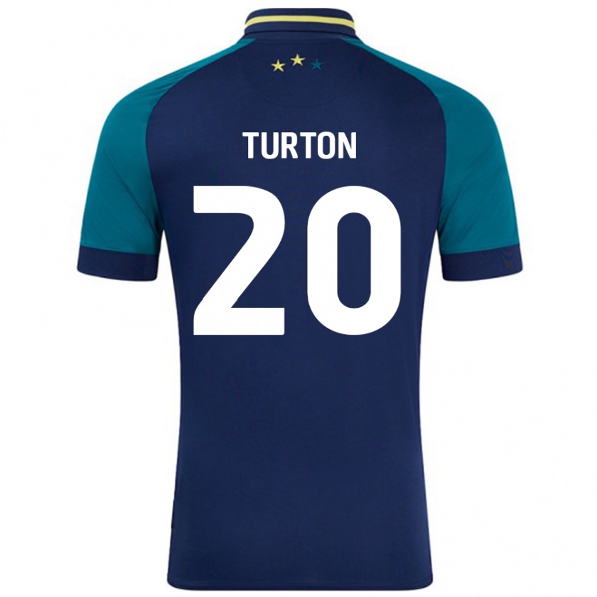 Kandiny Enfant Maillot Ollie Turton #20 Marine Vert Foncé Tenues Extérieur 2024/25 T-Shirt