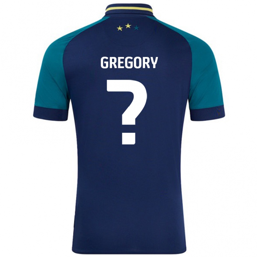 Kandiny Enfant Maillot Anthony Gregory #0 Marine Vert Foncé Tenues Extérieur 2024/25 T-Shirt