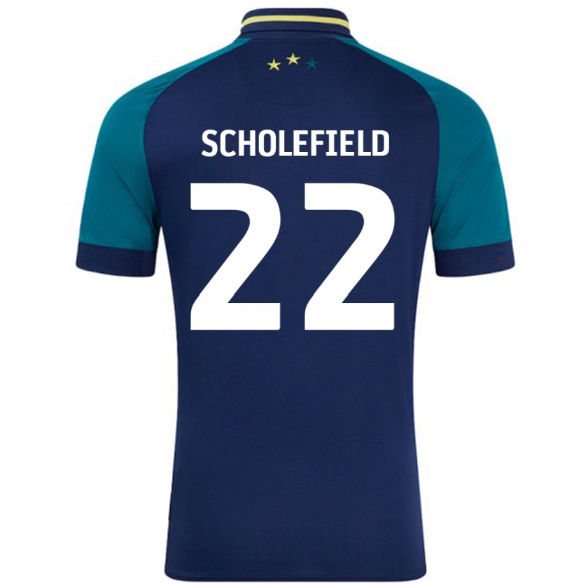 Kandiny Enfant Maillot Lois Scholefield #22 Marine Vert Foncé Tenues Extérieur 2024/25 T-Shirt