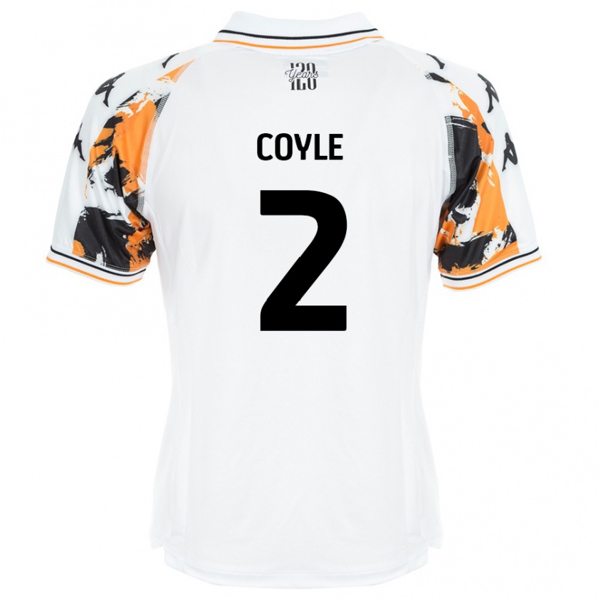 Kandiny Enfant Maillot Lewie Coyle #2 Blanc Tenues Extérieur 2024/25 T-Shirt