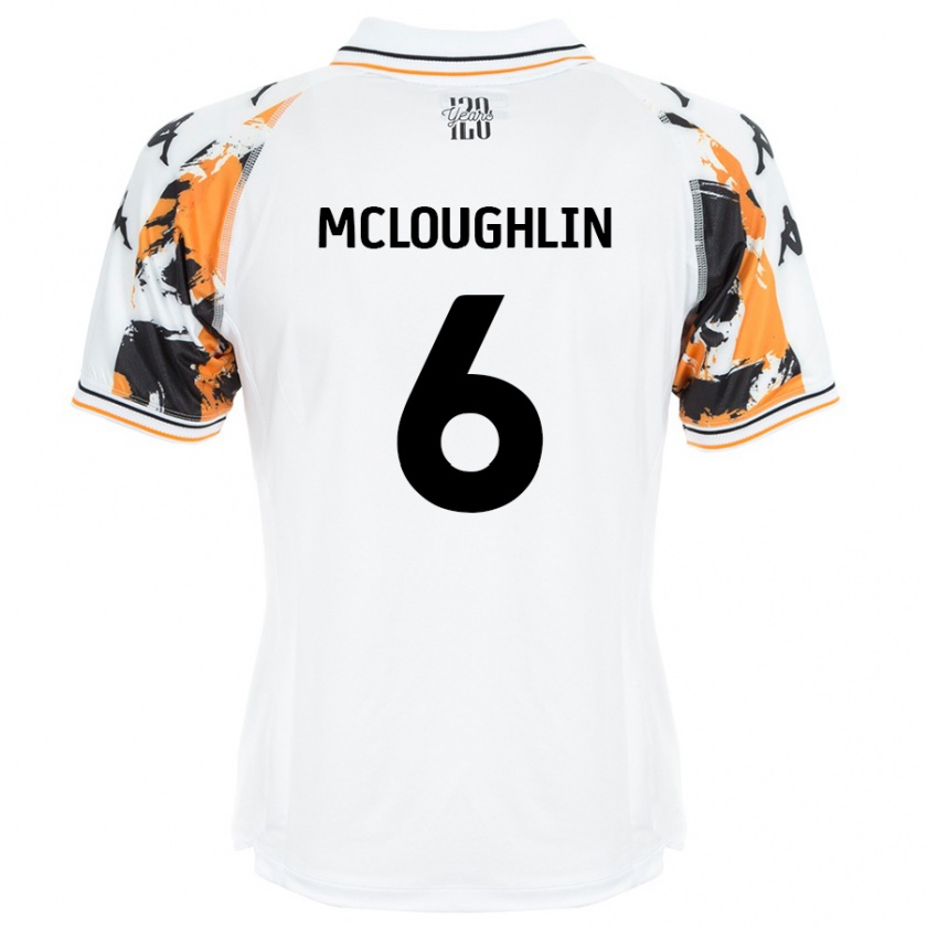 Kandiny Enfant Maillot Sean Mcloughlin #6 Blanc Tenues Extérieur 2024/25 T-Shirt