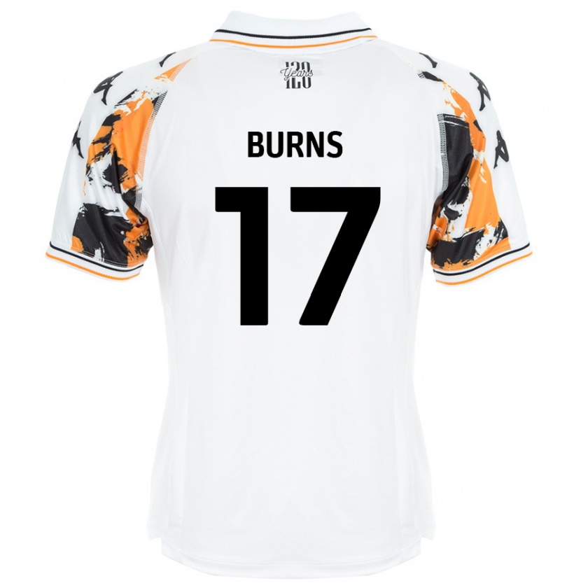 Kandiny Enfant Maillot Finley Burns #17 Blanc Tenues Extérieur 2024/25 T-Shirt