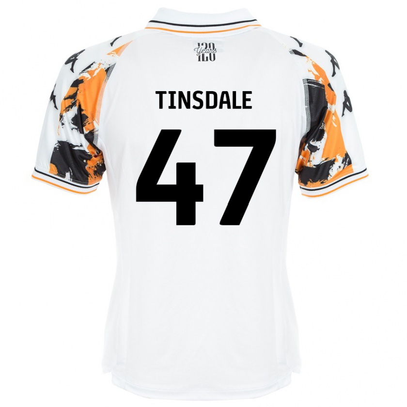 Kandiny Enfant Maillot Nathan Tinsdale #47 Blanc Tenues Extérieur 2024/25 T-Shirt