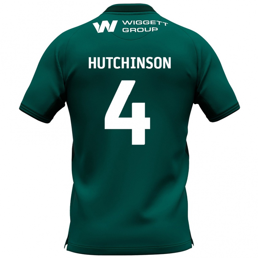 Kandiny Enfant Maillot Shaun Hutchinson #4 Vert Tenues Extérieur 2024/25 T-Shirt