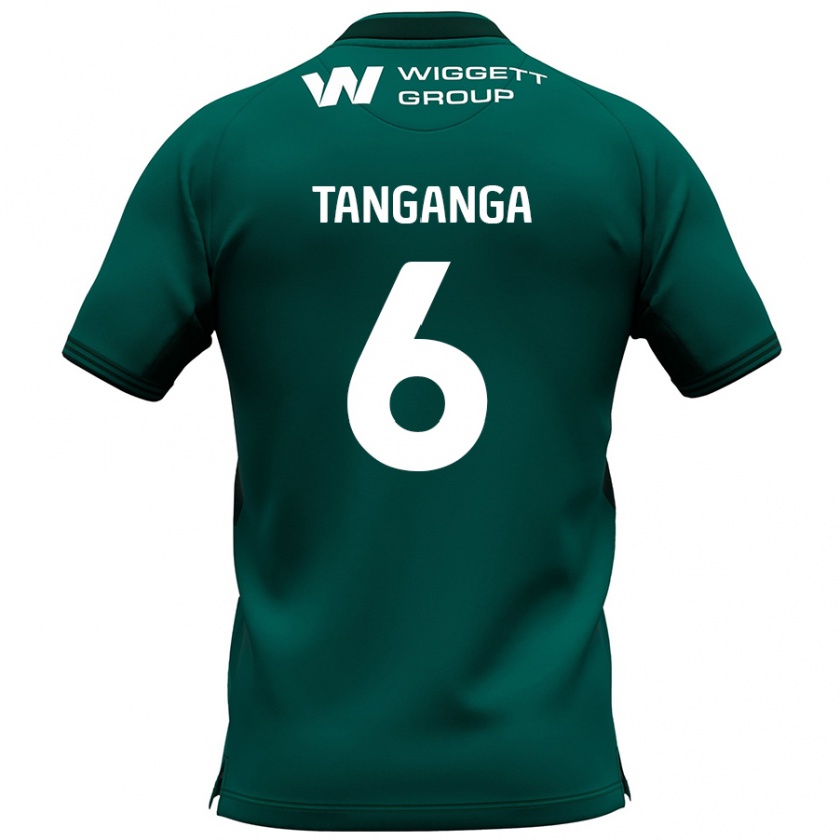 Kandiny Enfant Maillot Japhet Tanganga #6 Vert Tenues Extérieur 2024/25 T-Shirt